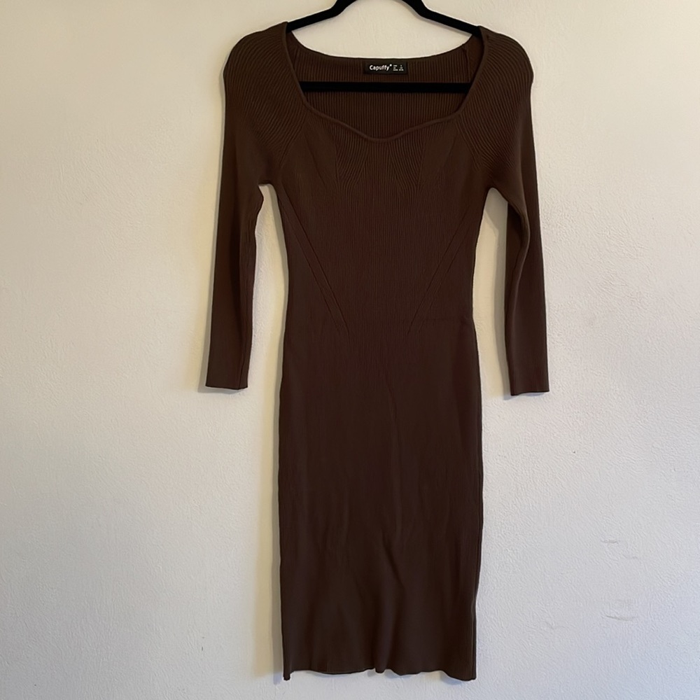 Midi Long Sleeve Sweater Dress - Picture 2 of 7